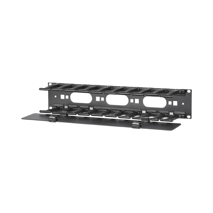 APC NetShelter Cable Management, Horizontal Cable Manager, 2U, Single Side with Cover, Black, 483 x 88 x 110 mm — Being Shipped