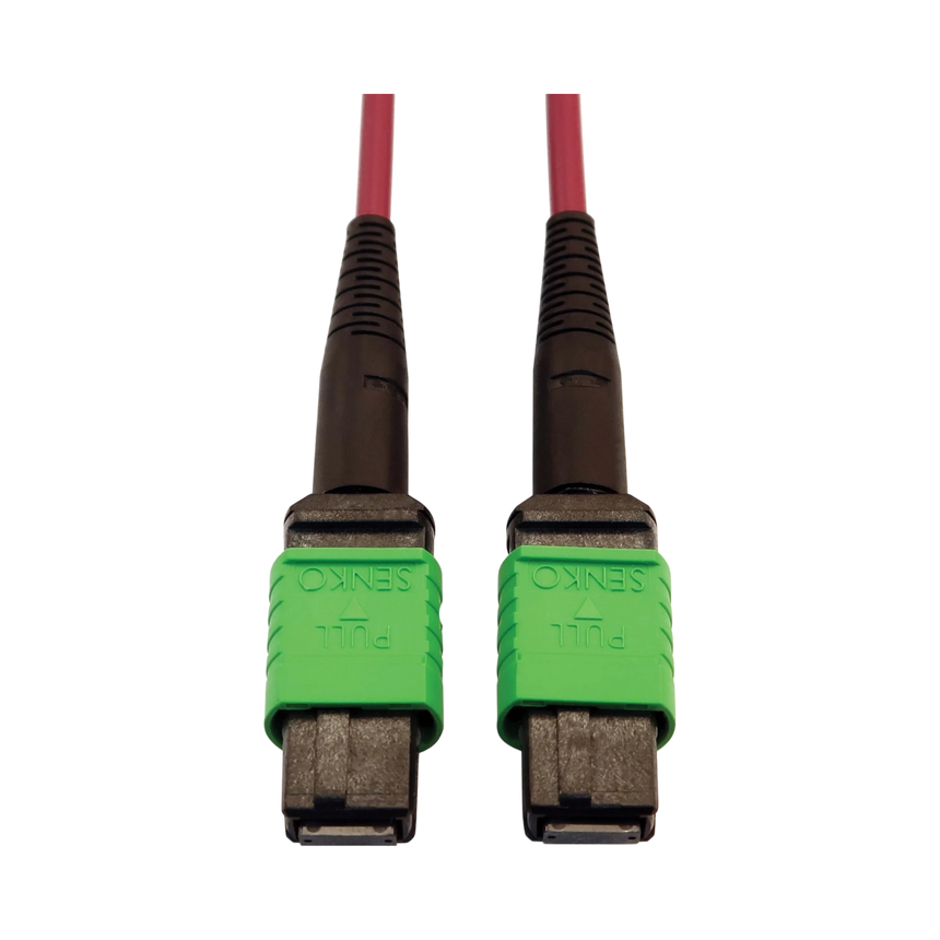 Tripp Lite 400G Multimode 50/125 OM4 Plenum-Rated Fiber Optic Cable, 16F MTP/MPO-APC (F/F), Magenta, 5 m — Being Shipped