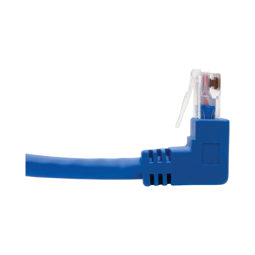 Tripp Lite Up/Down-Angle Cat6 Gigabit Molded UTP Ethernet Cable (RJ45 Up-Angle M to RJ45 Down-Angle M), Blue, 1 ft. (0.31 m) — Being Shipped
