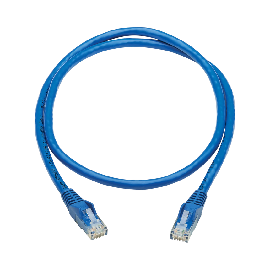 Tripp Lite Cat6 Gigabit Snagless Molded UTP Ethernet Cable (RJ45 M/M), PoE, CMR-LP, Blue, 3 ft. (0.91 m), TAA — Being Shipped