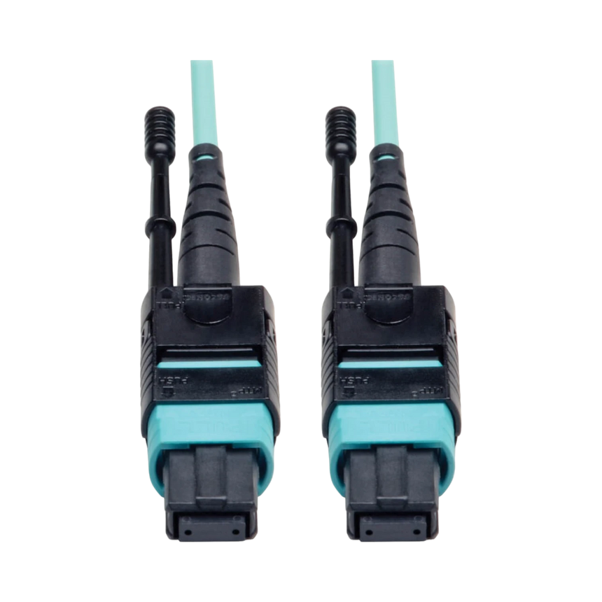 Tripp Lite MTP/MPO Patch Cable, 12 Fiber, 40GbE, 40GBASE-SR4, OM3 Plenum-Rated, Aqua, 5M (16 ft.) — Being Shipped