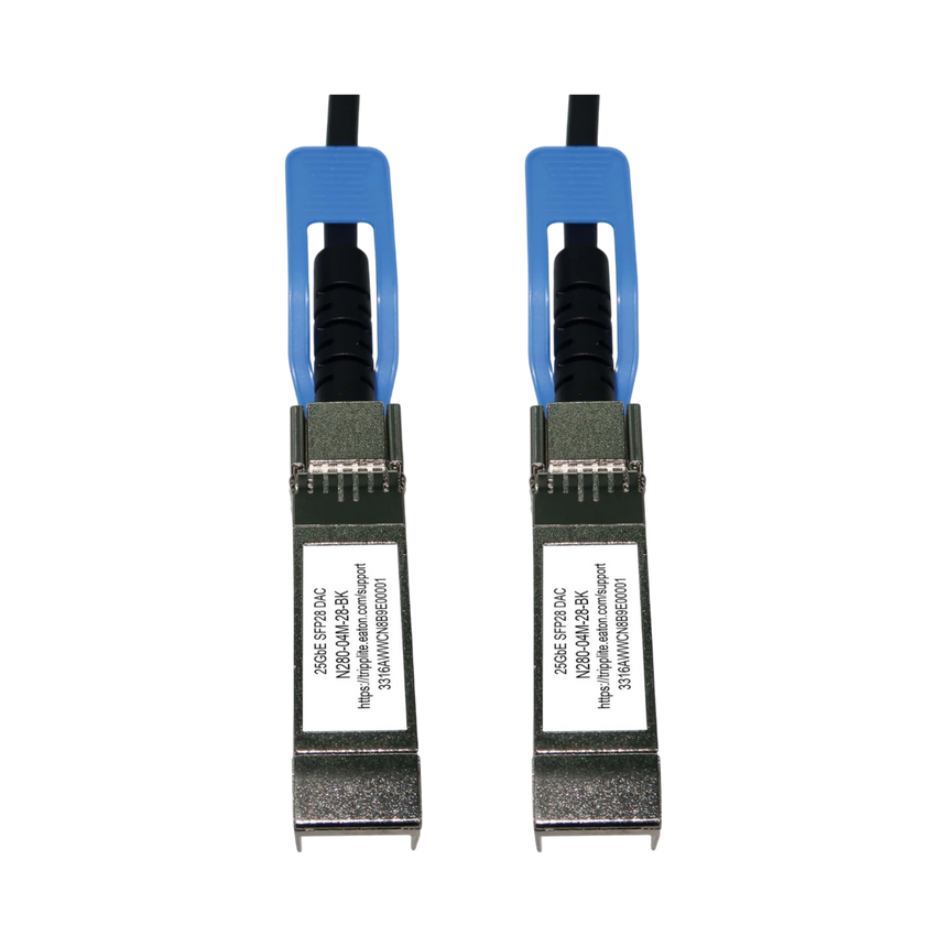 Tripp Lite SFP28 to SFP28 25GbE Passive Twinax Copper Cable (M/M), SFP-H25G-CU4M Compatible, Black, 4 m (13.1 ft.) — Being Shipped
