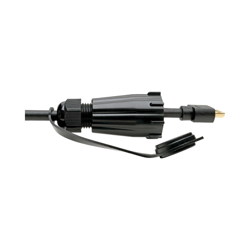Tripp Lite High-Speed HDMI Cable (M/M), 4K 60 Hz, HDR, Industrial, IP68, Hooded Connector, Black, 12 ft. — Being Shipped