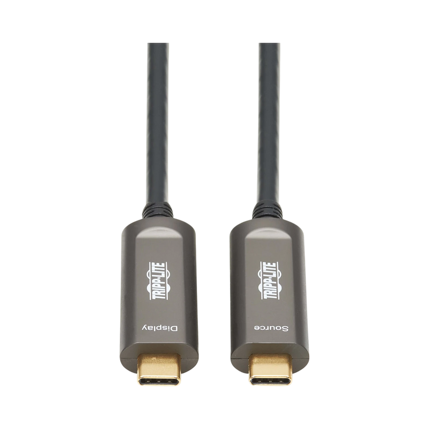 Tripp Lite USB-C to USB-C Plenum-Rated Fiber Active Optical Cable (AOC), 4K 60 Hz, HDR, 4:4:4, M/M, Black, 30 m (98 ft.) — Being Shipped