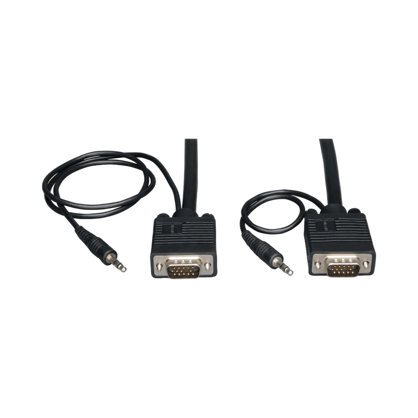 Tripp Lite VGA High-Resolution RGB Coaxial Cable with Audio (HD15 and 3.5mm M/M), 10 ft. (3.05 m) — Being Shipped