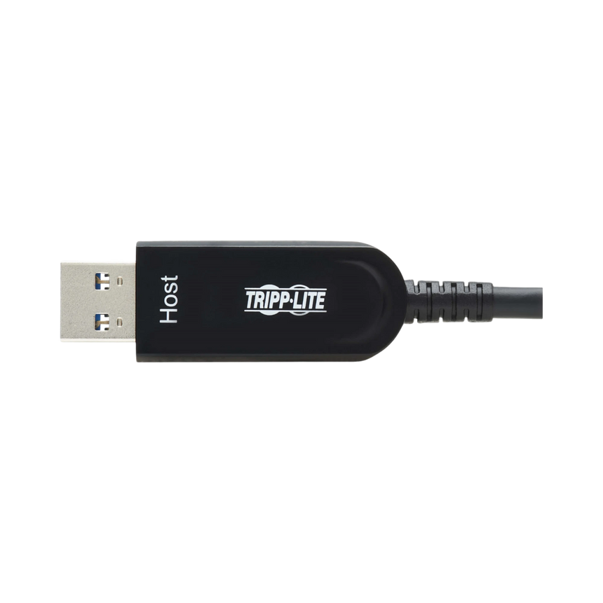 Tripp Lite USB-A to USB-C AOC Cable (M/M), USB 3.2 Gen 2 (10Gbps) Plenum-Rated Fiber Active Optical, Data Only, Backward Compatible, Black, 15 m (49 ft.) — Being Shipped