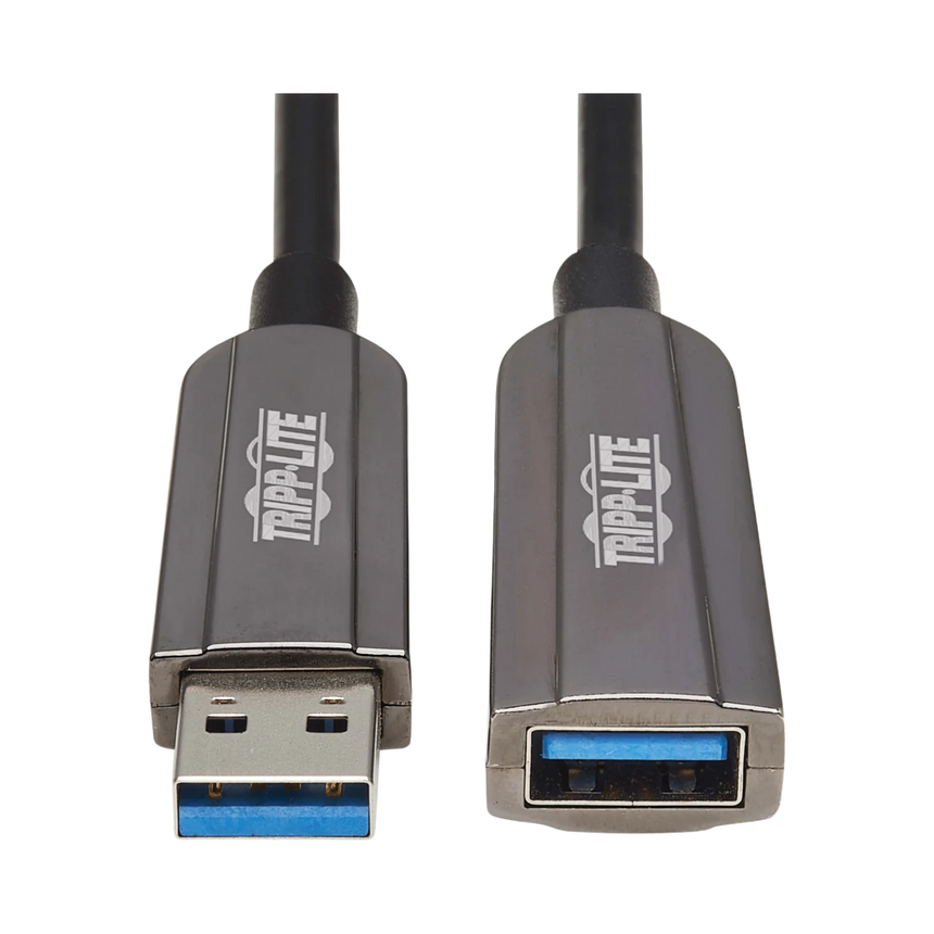 Tripp Lite USB 3.2 Gen 1 CL3-Rated Fiber Active Optical Cable (AOC), Extension/Repeater, A M/F, Black, 20 m (65 ft.) — Being Shipped