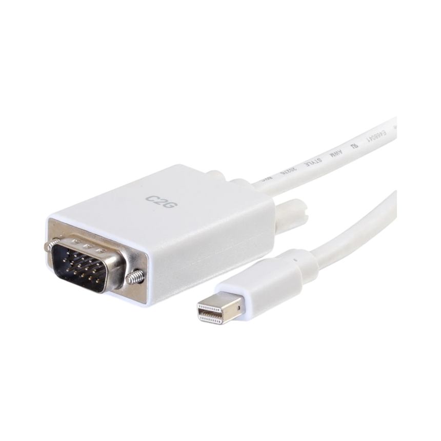 C2G 10ft (3m) Mini DisplayPort Male to VGA Male Active Adapter Cable, White — Being Shipped