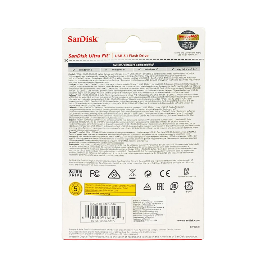 SanDisk Ultra Fit 32GB USB 3.1 Type-A Flash Drive — Being Shipped