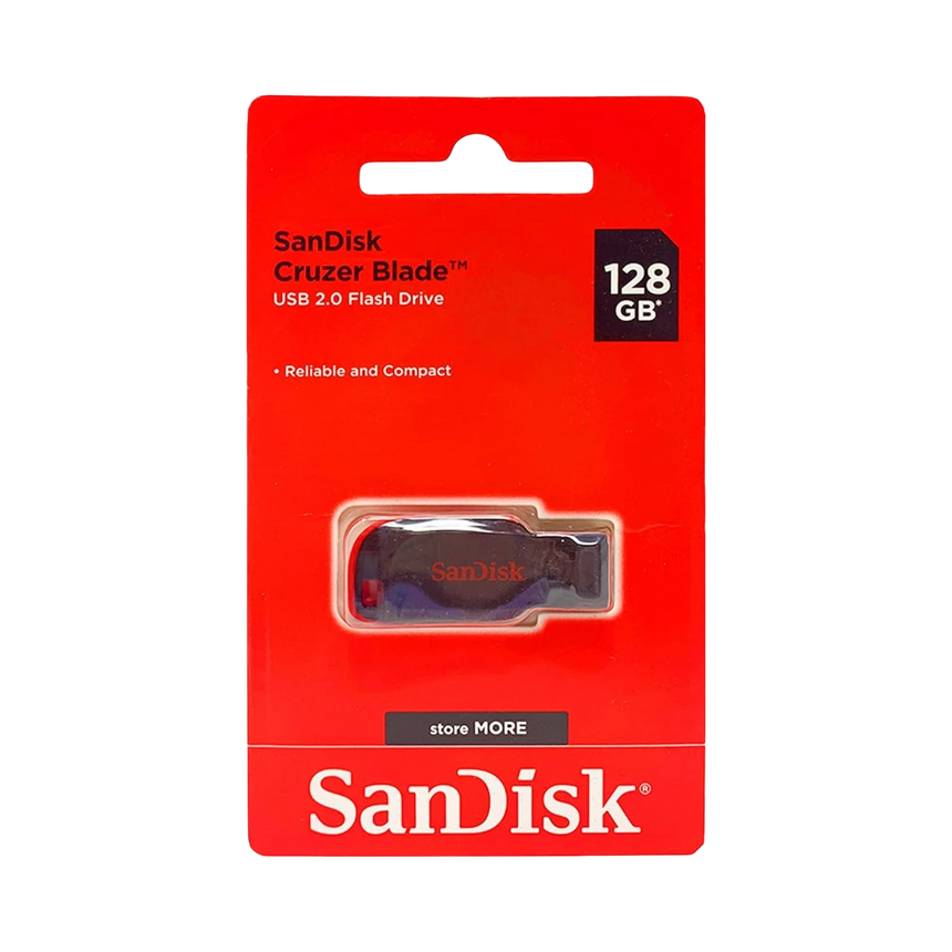 SanDisk Cruzer Blade 128GB USB 2.0 Flash Drive (Black/Red) — Being Shipped