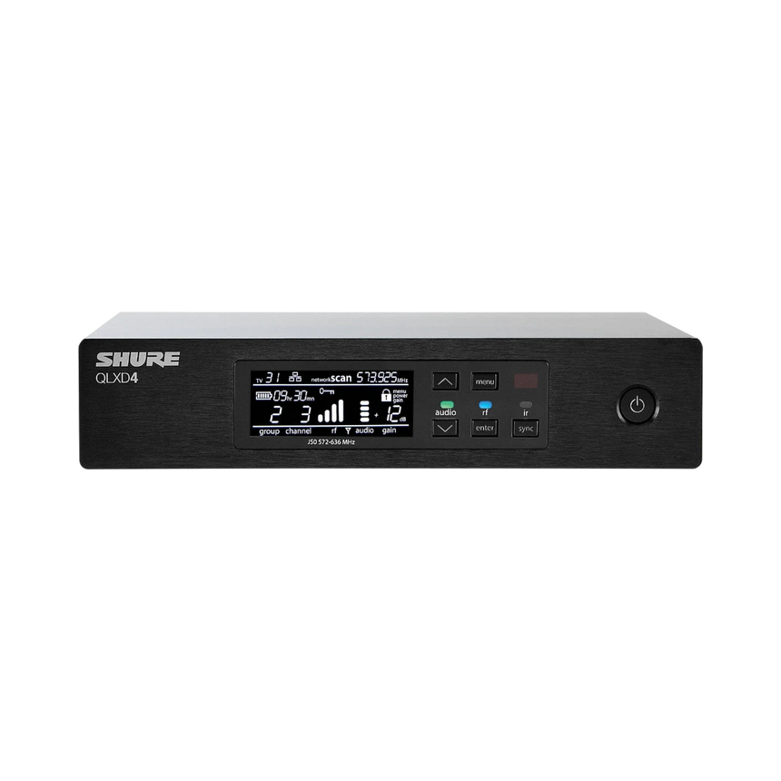 Shure QLXD4 Digital Wireless Receiver (J50A: 572 to 608 + 614 to 616 MHz) — Being Shipped