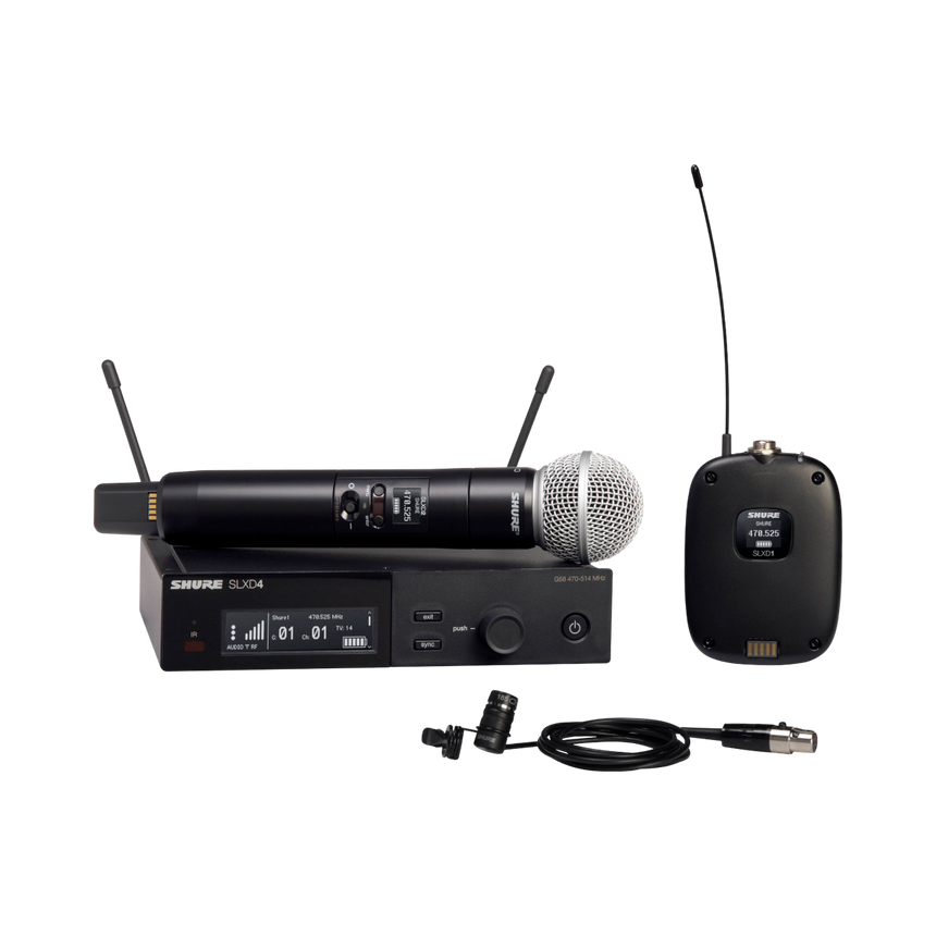 Shure SLXD124/85 Digital Wireless Combo Microphone System (H55: 514 to 558 MHz) — Being Shipped