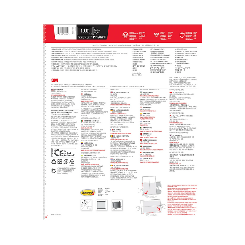 3M Privacy Filter for 19" Widescreen LCD Displays (Black) — Being Shipped