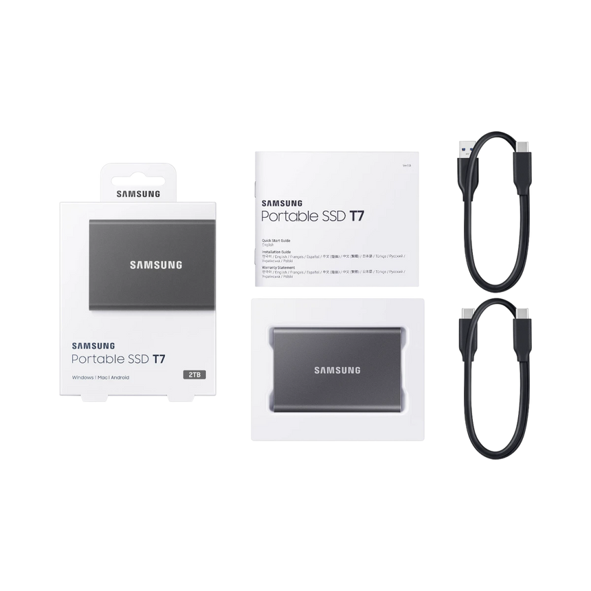 Samsung T7 USB 3.2 1050 MB/s 2TB Portable SSD (Titan Gray) — Being Shipped