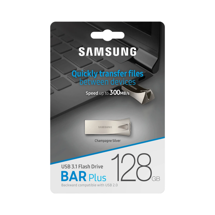 Samsung USB 3.1 Gen 1 BAR Plus 128GB Flash Drive (Silver) — Being Shipped