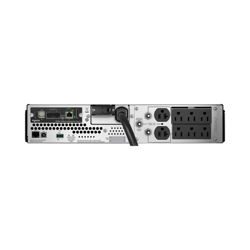 APC Smart-UPS, Line Interactive, 3kVA, Rackmount 2U, 120V, 6x NEMA 5-15R+2x NEMA 5-20R outlets, Network Card, AVR, LCD — Being Shipped
