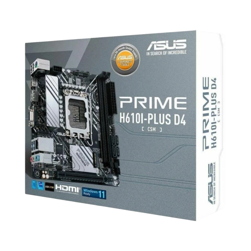 ASUS Prime PRIME H610I-PLUS D4-CSM Mini ITX Desktop Motherboard Intel H610 Chipset Socket LGA-1700 — Being Shipped