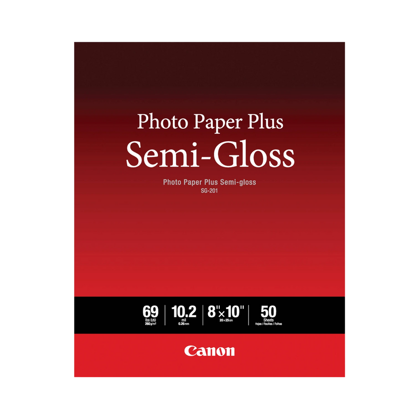 Canon SG-201 Photo Paper Plus Semi-Gloss (8 x 10", 50 Sheets) — Being Shipped
