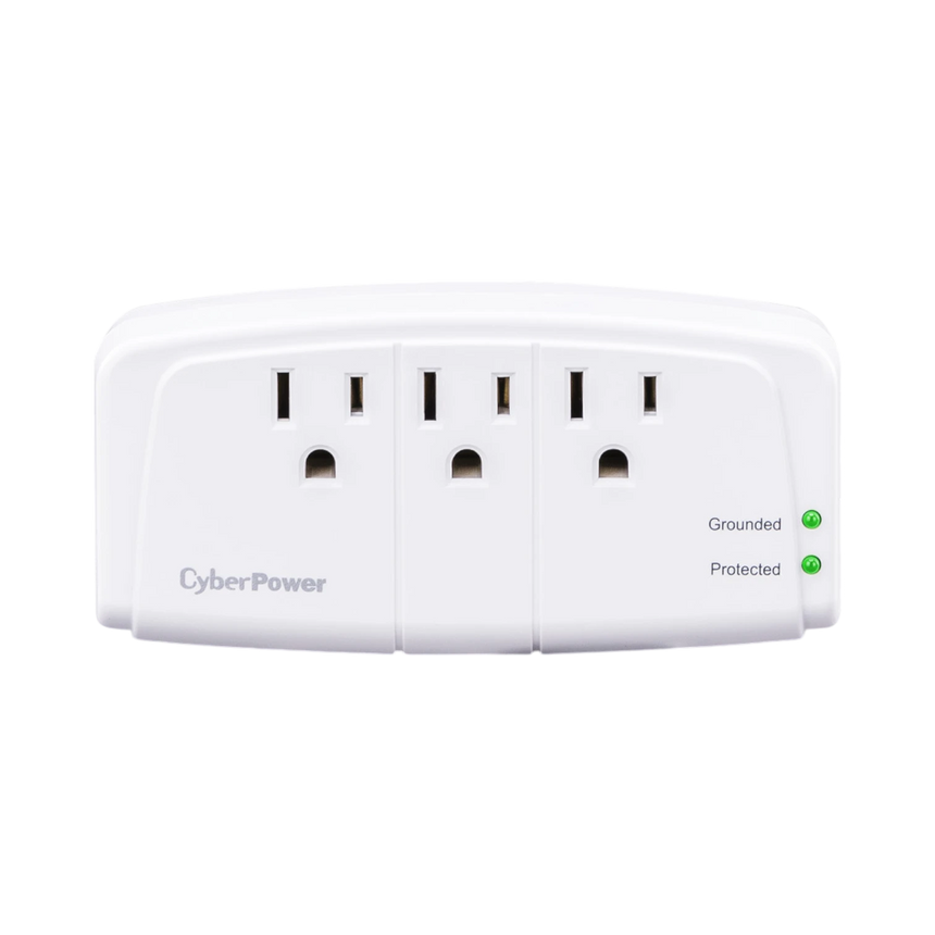 CyberPower Essential 3-Outlet Wall Tap Surge Protector (900 J, White) — Being Shipped