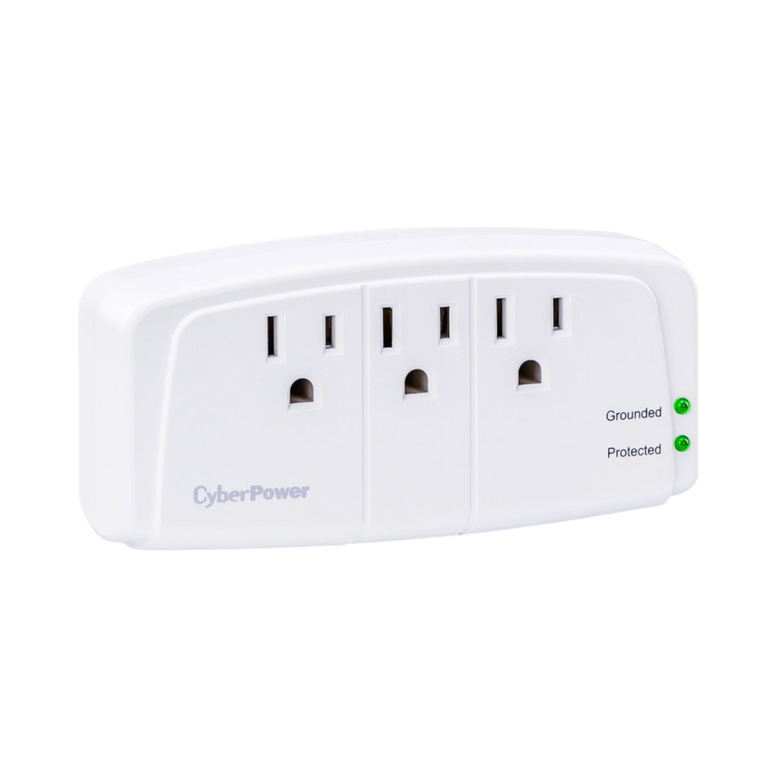 CyberPower Essential 3-Outlet Wall Tap Surge Protector (900 J, White) — Being Shipped