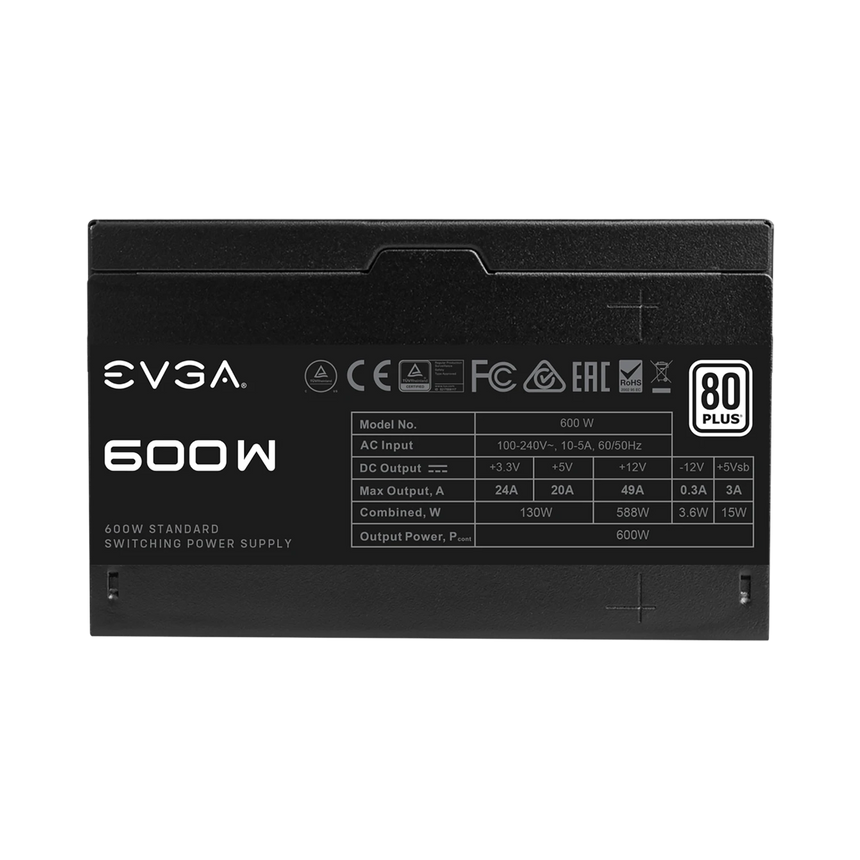 EVGA 100-W1-0600-K1 600 W1, 80+ WHITE 600W, Power Supply — Being Shipped