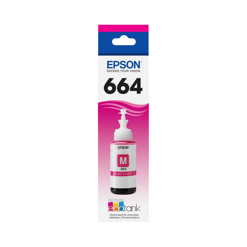 Epson T664 Magenta Ink Bottle with Sensormatic (70mL) — Being Shipped