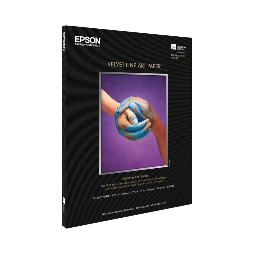 Epson Velvet Fine Art Paper (8.5 x 11", 20 Sheets) — Being Shipped