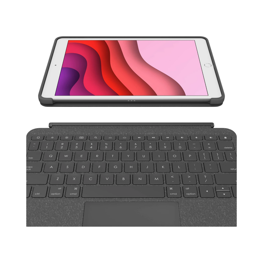 Logitech Combo Touch Backlit Keyboard Case for Apple iPad (Gen 7 to 9) (Graphite) — Being Shipped