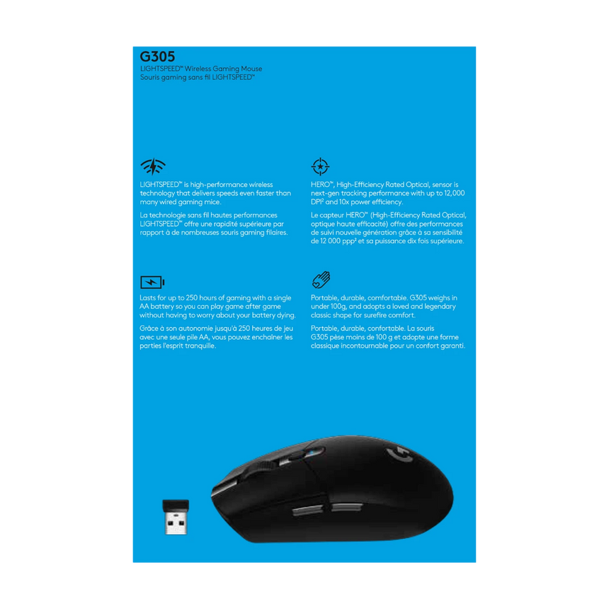 Logitech G G305 LIGHTSPEED Wireless Mouse (Black) — Being Shipped