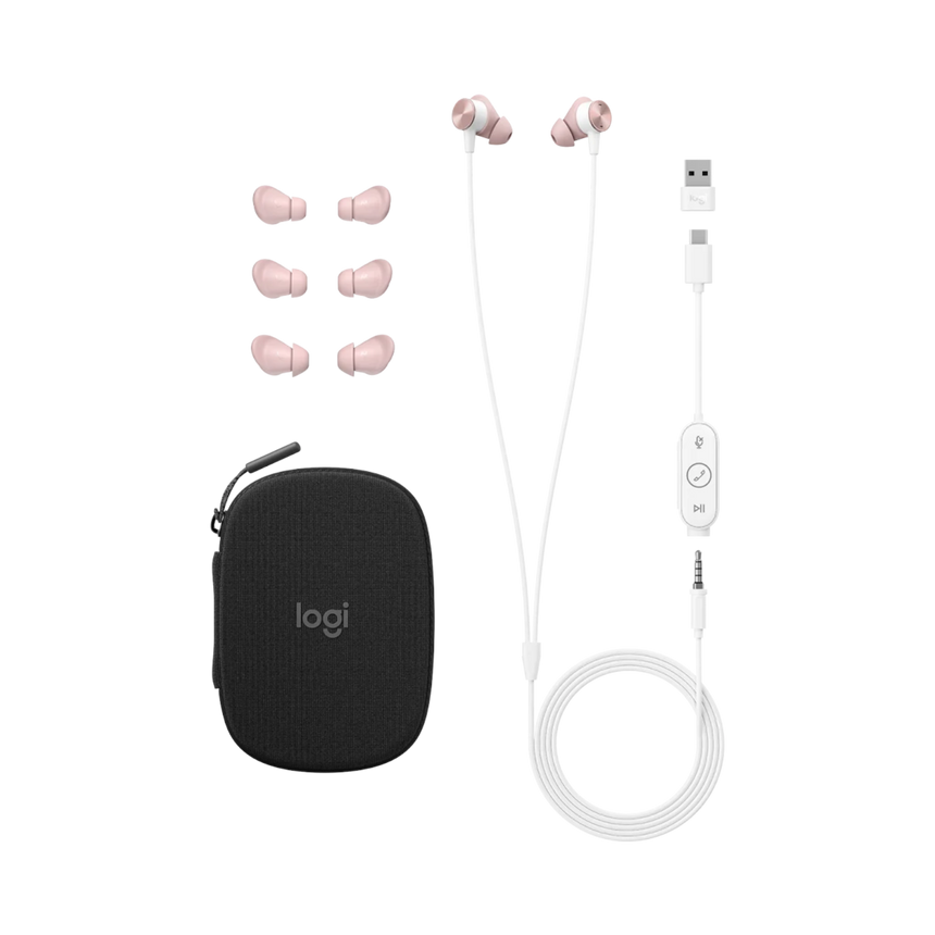 Logitech Zone Wired Binaural Earbuds (Rose) — Being Shipped