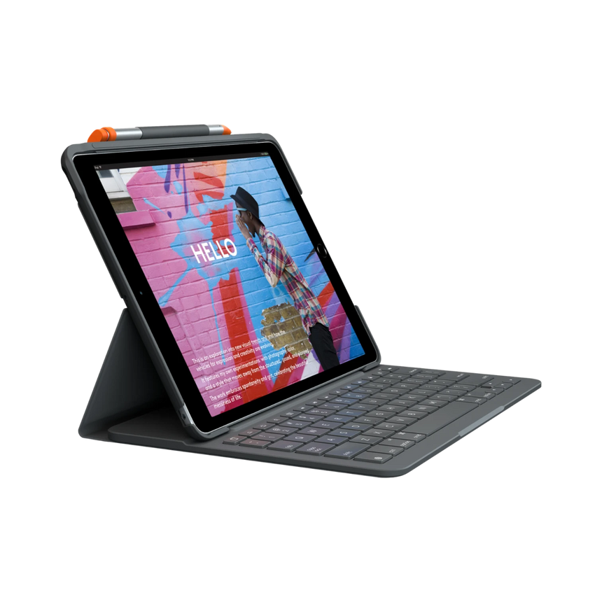 Logitech Slim Folio Plastic Keyboard Case for 10.2" iPad (Graphite) — Being Shipped