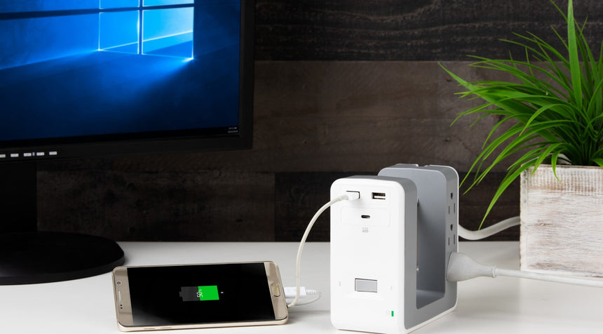APC Essential SurgeArrest 6-Outlet Surge Protector with USB Type-A & C Ports (120V, White) — Being Shipped