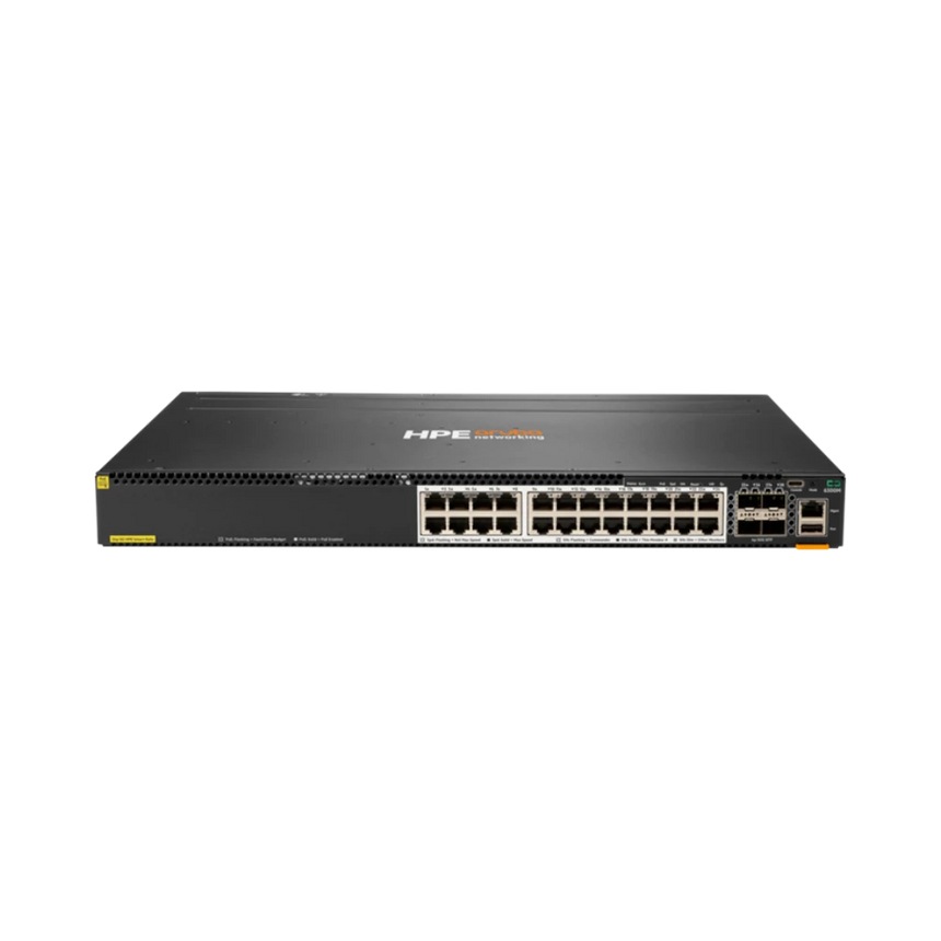 Aruba Networking CX 6300M 24-port HPE Smart Rate 1/2.5/5GbE Class 6 PoE and 4-port SFP56 Switch — Being Shipped