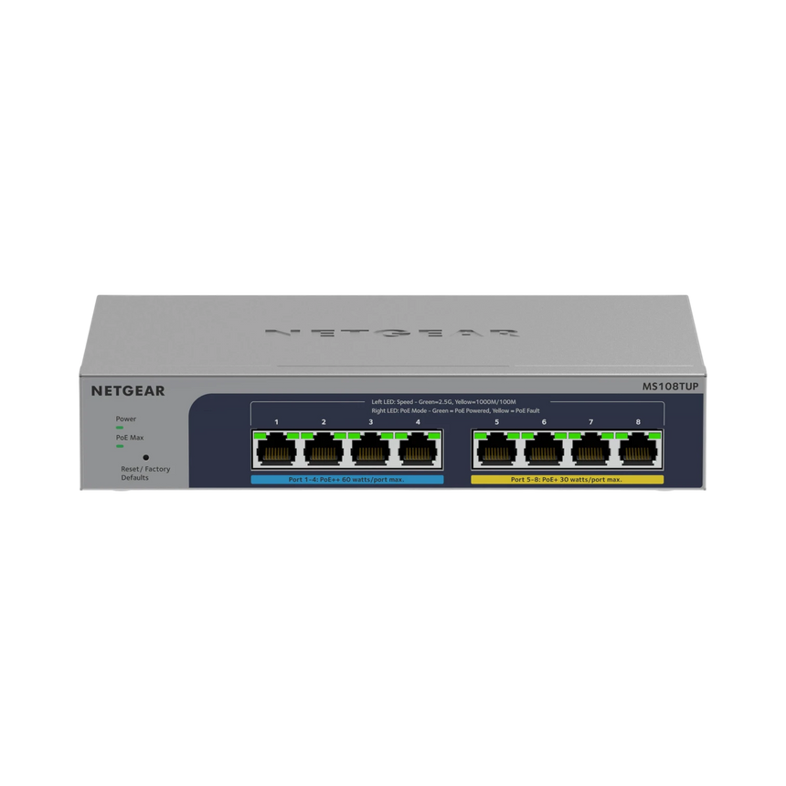 NETGEAR MS108TUP 8-Port 2.5G Ultra60 PoE++ Compliant Managed Network Switch — Being Shipped