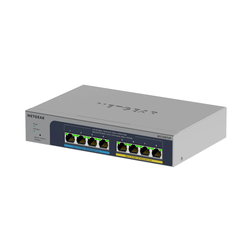 NETGEAR MS108TUP 8-Port 2.5G Ultra60 PoE++ Compliant Managed Network Switch — Being Shipped