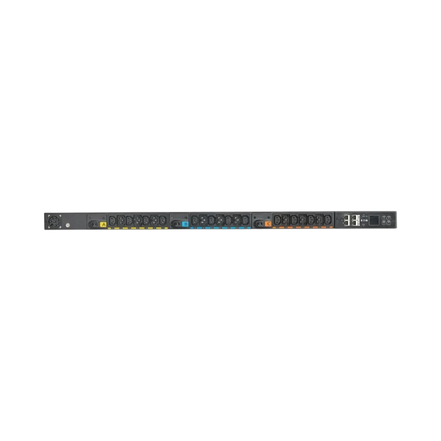 Eaton Managed Rack PDU G4, 0U, 41U, Universal Input, 5-23kW, 16-55A, 200-415V, 42 Outlets (24)C13 (18)C39, Front Entry Power Cord — Being Shipped