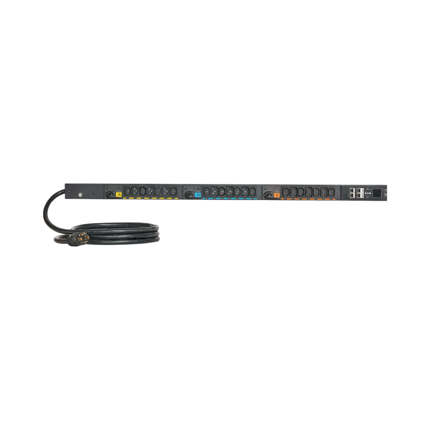 Eaton 3-Phase Managed Rack PDU G4, 208V, 42 Outlets, 24A, 8.6kW, L15-30 Input, 10ft. Cord, 0U Vertical — Being Shipped