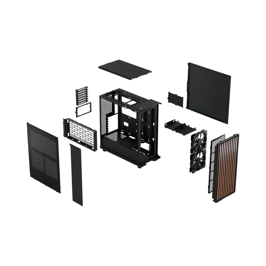 Fractal Design North Mid-Tower Case with Mesh Side Panel (Charcoal Black) — Being Shipped