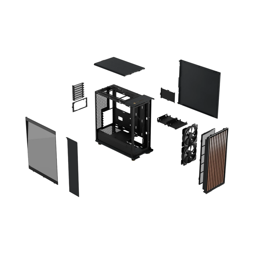 Fractal Design North Mid-Tower Case (Charcoal Black, Dark Tinted Glass) — Being Shipped