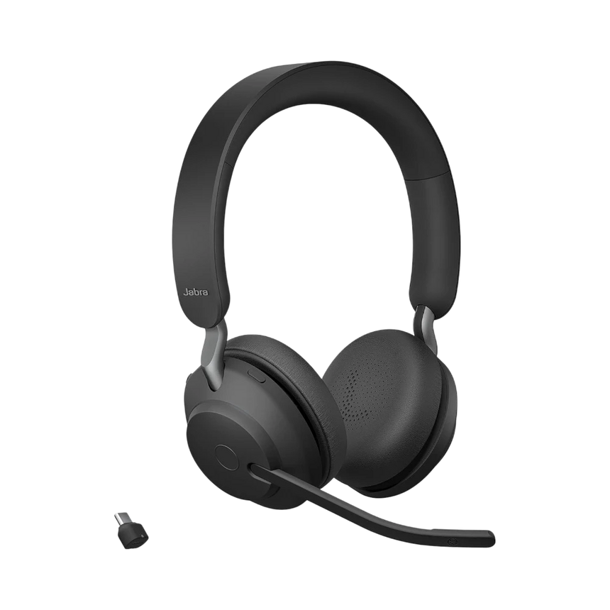 Jabra Evolve2 65 Stereo Wireless On-Ear Headset with Stand (Microsoft Teams, USB Type-C, Black) — Being Shipped