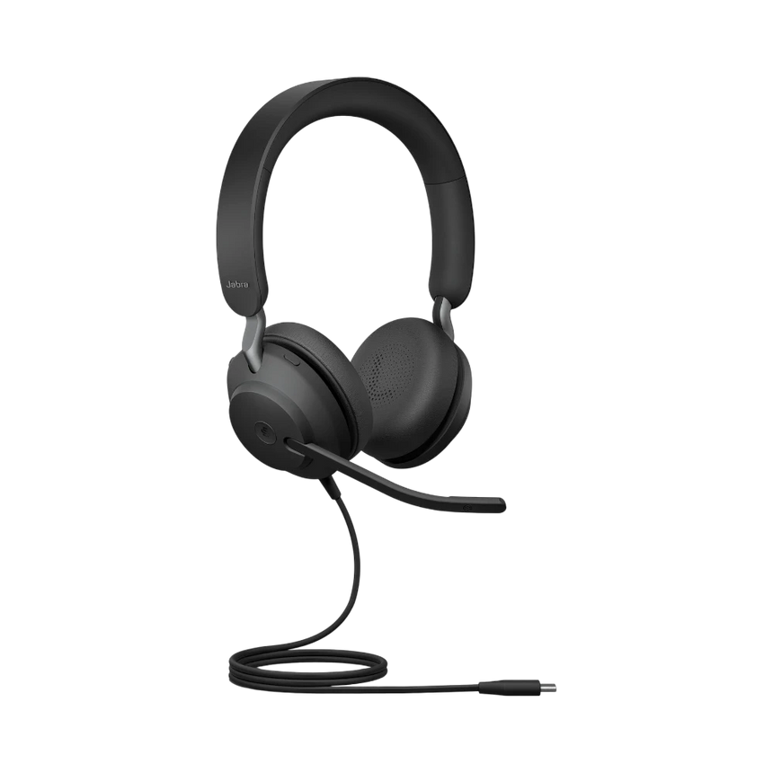 Jabra Evolve2 40 Stereo Wired On-Ear Headset (Unified Communication, USB Type-C, Black) — Being Shipped