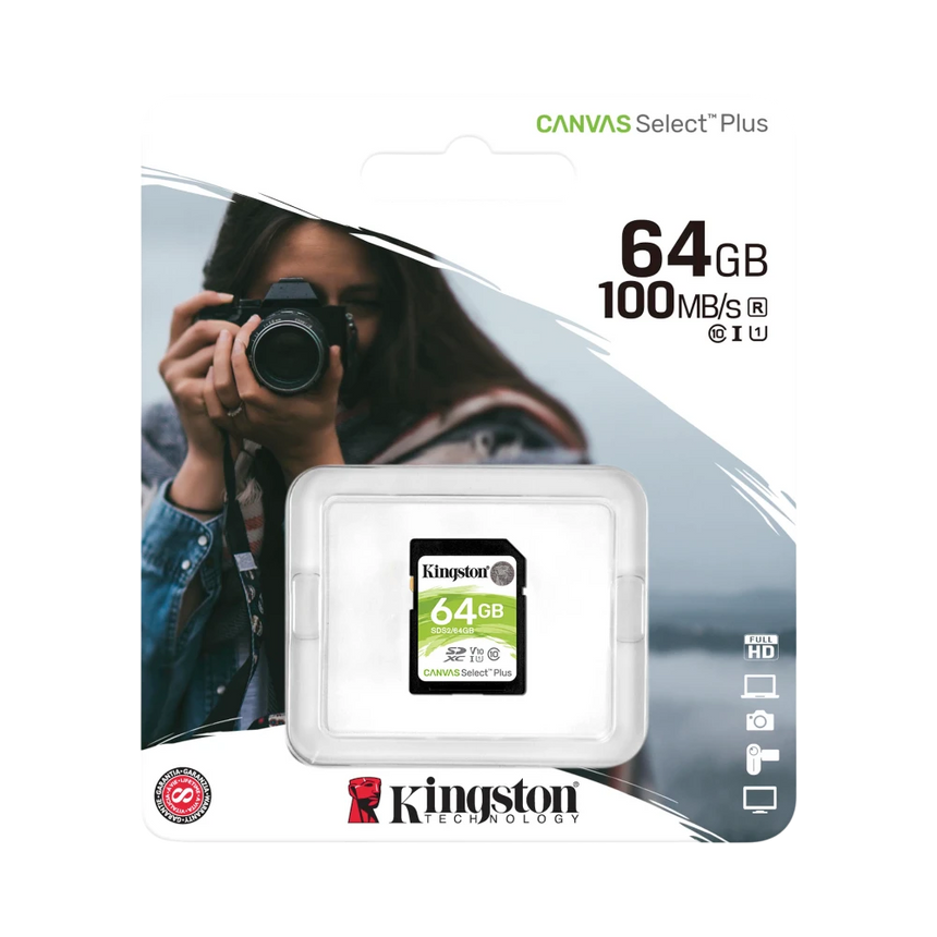 Kingston Canvas Select Plus 64GB 100MB/s SDXC Memory Card — Being Shipped