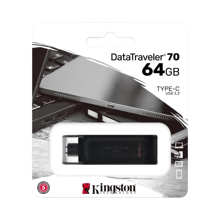 Kingston DataTraveler 70 64GB USB 3.2 Gen 1 Type-C Flash Drive — Being Shipped