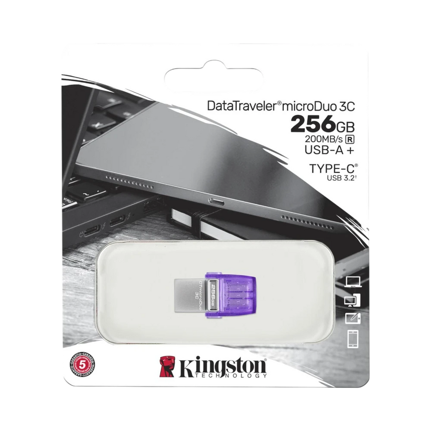 Kingston DataTraveler microDuo 3C 256GB USB-C & USB-A Flash Drive — Being Shipped