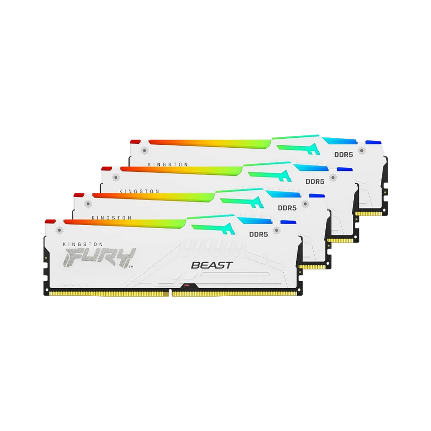 Kingston FURY Beast White RGB XMP 128GB DDR5 5200MT/s CL40 Memory Kit (4 x 32GB) — Being Shipped