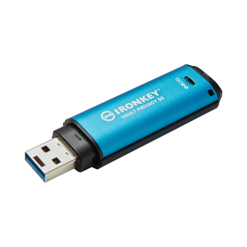 Kingston IronKey Vault Privacy 50 Series 64GB USB-A 3.2 Gen 1 Flash Drive (TAA Compliant) — Being Shipped