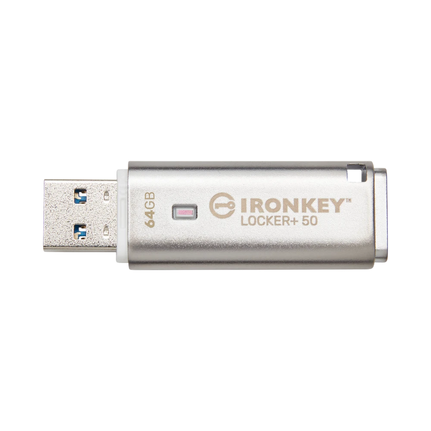 Kingston IronKey Locker+ 50 64GB USB Type-A Flash Drive — Being Shipped