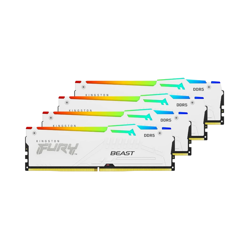 Kingston FURY Beast White RGB XMP 64GB DDR5 5600MT/s CL40 Memory Kit (4 x 16GB) — Being Shipped