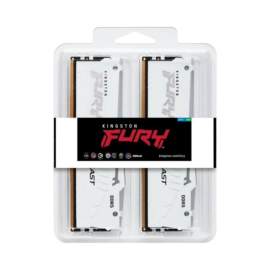 Kingston FURY Beast White RGB EXPO 32GB DDR5 6400MT/s CL32 Memory Kit (2 x 16GB) — Being Shipped