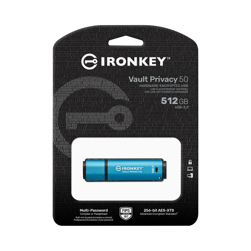Kingston Ironkey Vault Privacy 50 512GB USB-A Encrypted Flash Drive — Being Shipped
